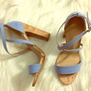 Blue Strap Heels w Cross Straps